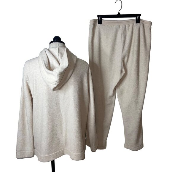 Saks Fifth Avenue Vintage Womens Track Suit Size Large Cream Soft Terry Cloth - Picture 2 of 10